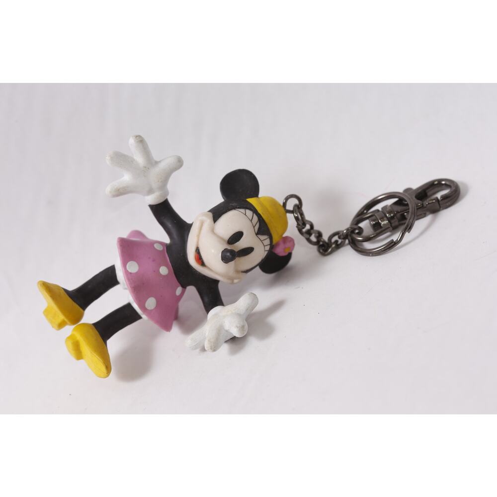 Disney Minnie Mouse Keychain Rubber Bendable Vintage ~ 260423-WH 1091
